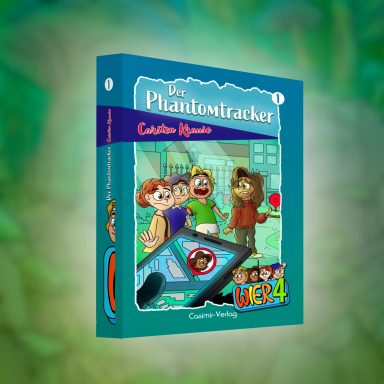 Digitales Buchcover Illustration für Kinderbuch Phantomtracker von WIER4